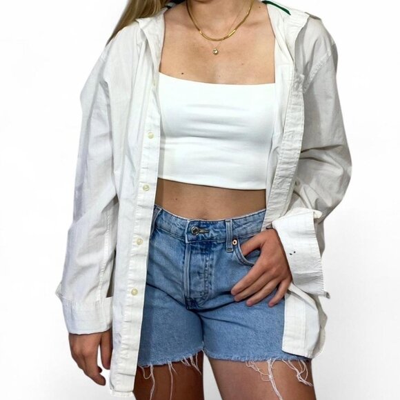 American Rag Cie Tops - Vintage American Rag Cotton Striped White Button Long Sleeve Large